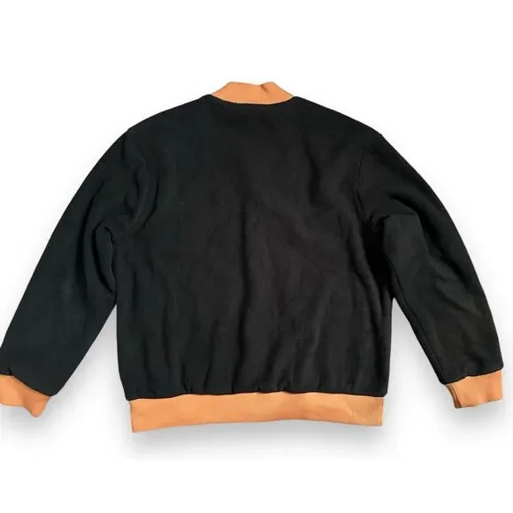 True Religion‎ Fleece Bomber Utility Jacket Mens Size L Jet Black $199